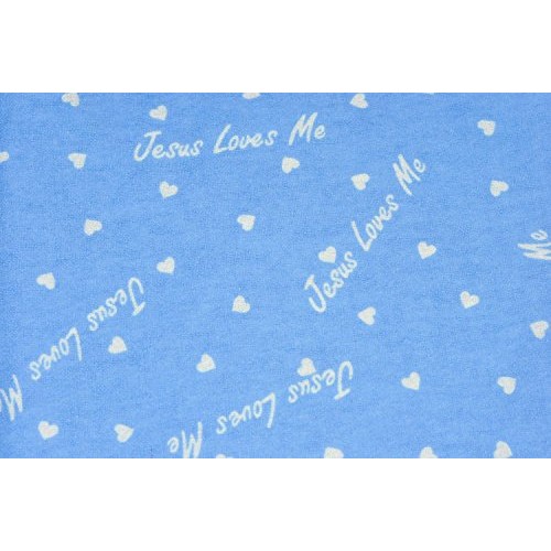 Periwinkle BlueJesus Loves Me 100% Cotton Flannel Fabric by The ...