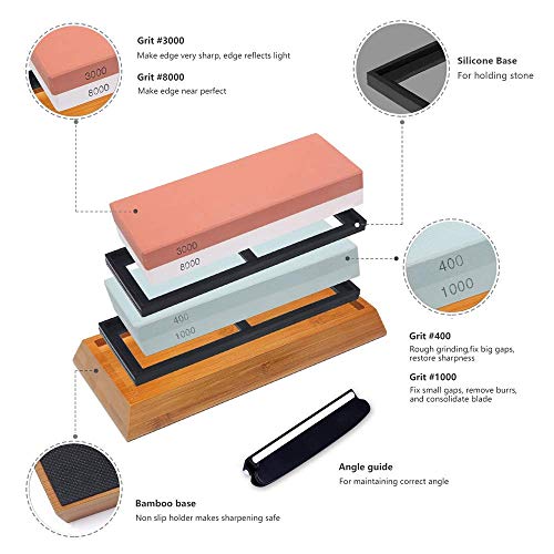 Knife Sharpening Stone Kit, Whetstone Knife Sharpener Stone Set,4 ...
