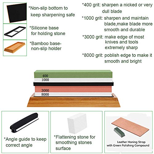 Knife Sharpening Stone Kit, Whetstone Knife Sharpener Stone Set,4 ...