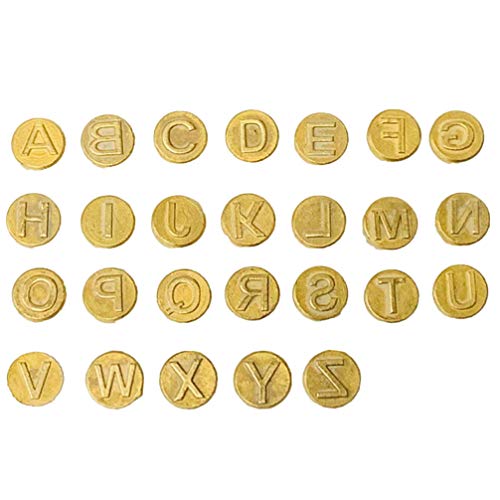 NUOBESTY Capital Letter Iron Stamp Set 3x3cm, Golden Mini Hotstamp...