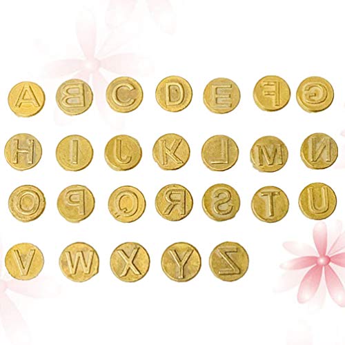 NUOBESTY Capital Letter Iron Stamp Set 3x3cm, Golden Mini Hotstamp...