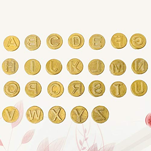 NUOBESTY Capital Letter Iron Stamp Set 3x3cm, Golden Mini Hotstamp...