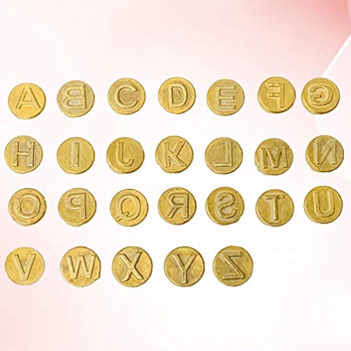 NUOBESTY Capital Letter Iron Stamp Set 3x3cm, Golden Mini Hotstamp...