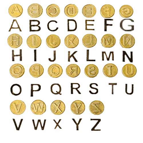 NUOBESTY Capital Letter Iron Stamp Set 3x3cm, Golden Mini Hotstamp...