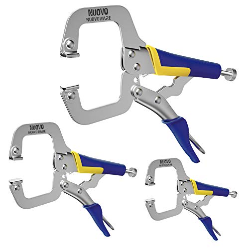 Nuovoware Locking C-Clamp Set 3 Pack, 6 + 9 + 11 Heavy Duty Erg...