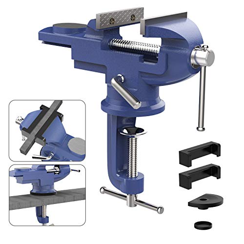 Nuovoware Table Vise 3 Inch, Universal Bench Vise with 360° Rotati...