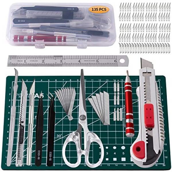 135Pcs Exacto Knife Set,Art Knife,Craft Knife,Stencil Making