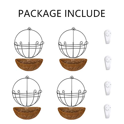 Nuptio 4 Pcs Hanging Wall Planter Wall Mounted Planters, Wall Hang...