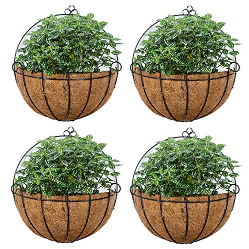 Nuptio 4 Pcs Hanging Wall Planter Wall Mounted Planters, Wall Hang...