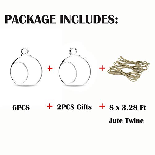 Nuptio Pcs of 8 Hanging Glass Terrarium Air Plant Candle Holders H...
