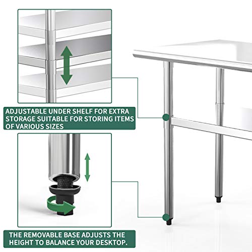 Nurxiovo Commercial NSF Stainless Steel Work Table and Kitchen Pre...
