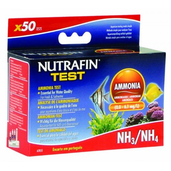 Nutrafin Ammonia 0.0 to 6.1 Mg/L for Fresh and Saltwater, 50-Tests