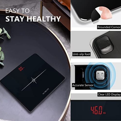 NUTRI FIT Digital Scale for Body Weight, Precision Bathroom Weighi...