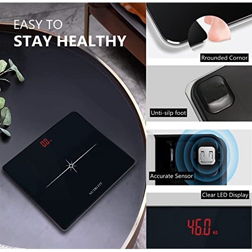 NUTRI FIT Digital Scale for Body Weight, Precision Bathroom Weighi...