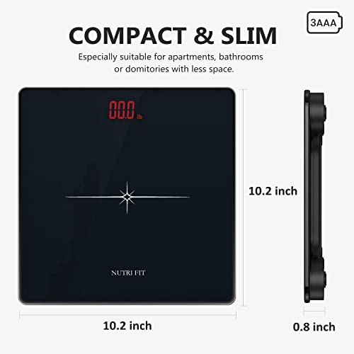 NUTRI FIT Digital Scale for Body Weight, Precision Bathroom Weighi...