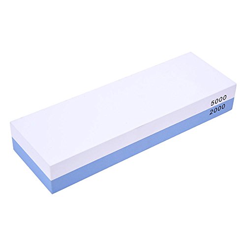 NUZAMAS Premium Knife Sharpening Stone 2 Side Grit 2000/5000 Whets...