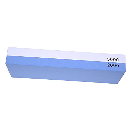 NUZAMAS Premium Knife Sharpening Stone 2 Side Grit 2000/5000 Whets...