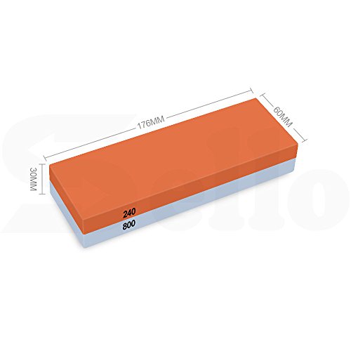 NUZAMAS Premium Knife Sharpening Stone 2 Side Grit 240/800 Whetsto...