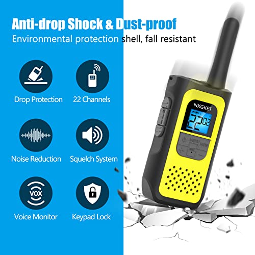 Walkie Talkies, NXGKET Walkie Talkies for Adults Long Range 4 Pack...