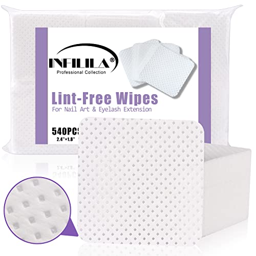 Lint Free Nail Wipes INFILILA Nail Polish Remover 540PCS Super Abs...