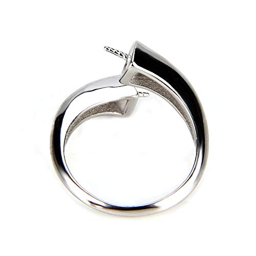 NY Jewelry 925 Sterling Silver Adjustable Simple Ring for Pearl, P...