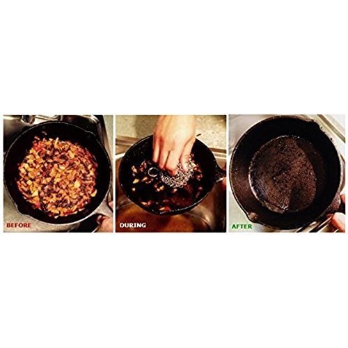 Cast Iron Cleaner. Steel Scrubber - Cookware Cleaner For Skillet, ...