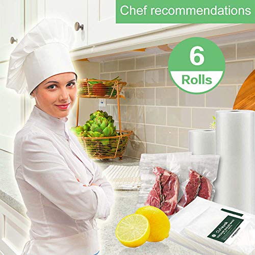 O2frepak 6Pack 8x203Rolls and 11x20 3Rolls Food Saver Vacu...