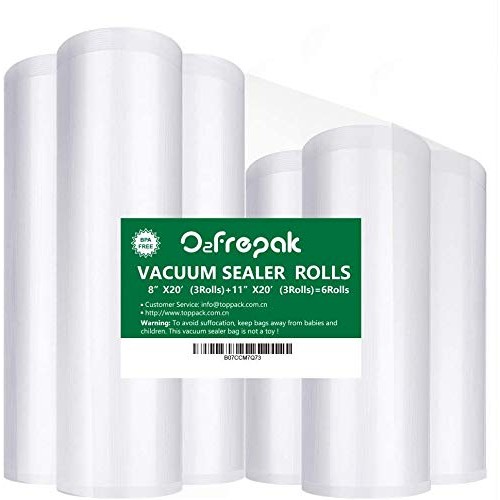 O2frepak 6Pack 8x203Rolls and 11x20 3Rolls Food Saver Vacu...