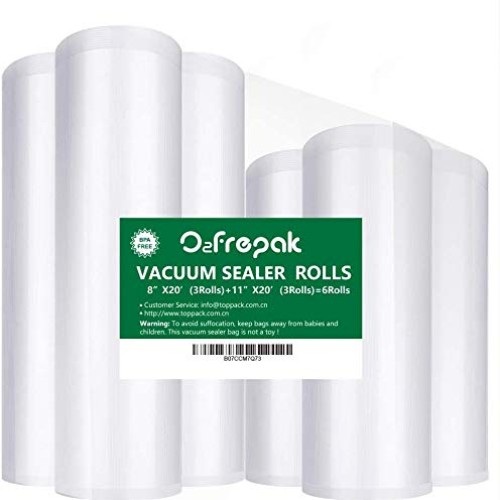 O2frepak 6Pack 8x203Rolls and 11x20 3Rolls Food Saver Vacu...