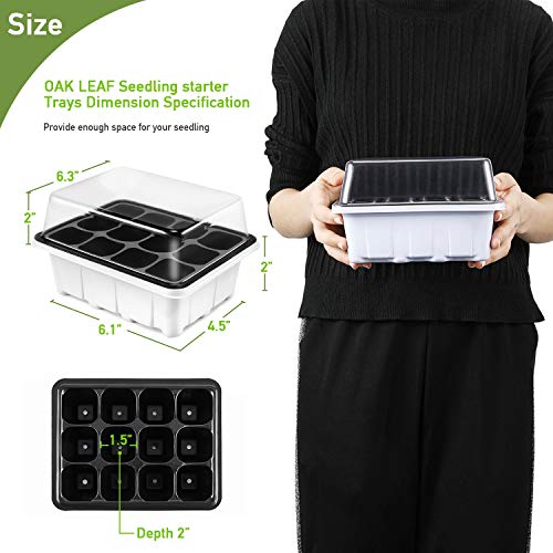 Oak Leaf Seed Starter Tray, 120 Cells Seedling Starter Trays Kit G...
