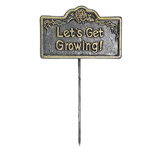 Oakland Living Decorative Garden Marker, Lets Get Growing, Antique...