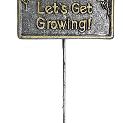 Oakland Living Decorative Garden Marker, Lets Get Growing, Antique...