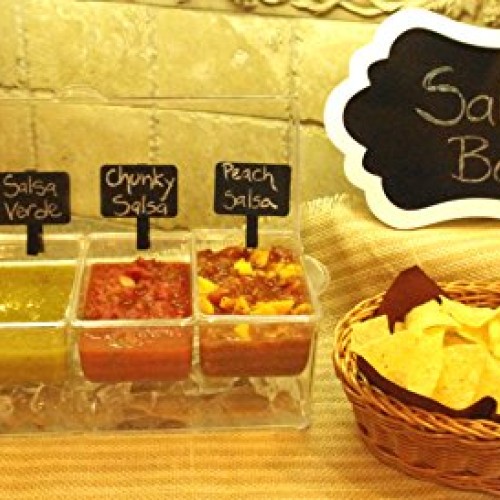 Large Clear Condiment Server Organizer on Ice with Containers and ...