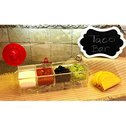 Large Clear Condiment Server Organizer on Ice with Containers and ...