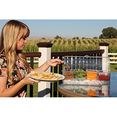 Large Clear Condiment Server Organizer on Ice with Containers and ...