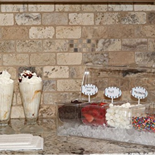 Large Clear Condiment Server Organizer on Ice with Containers and ...