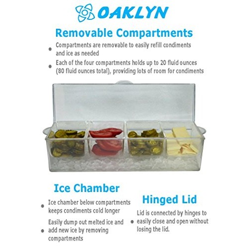 Large Clear Condiment Server Organizer on Ice with Containers and ...