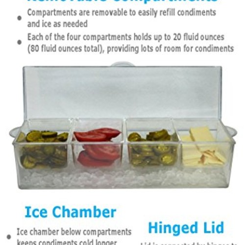 Large Clear Condiment Server Organizer on Ice with Containers and ...
