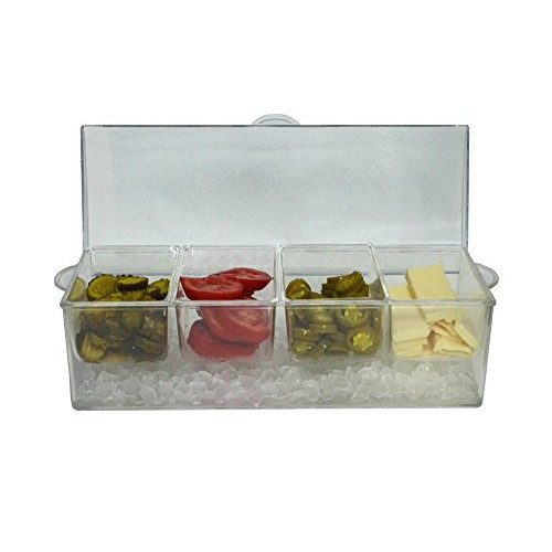 Large Clear Condiment Server Organizer on Ice with Containers and ...