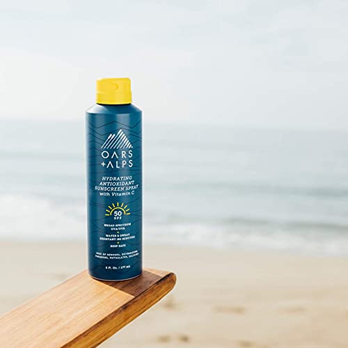 Oars + Alps Hydrating SPF 50 Sunscreen Spray, Naturally Derived Sk...