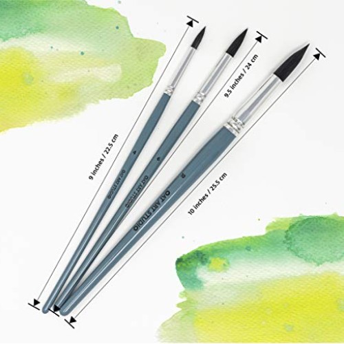 OAT ART STUDIO Watercolor Brush Set Premium Synthetic Blue Squirre...
