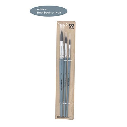 OAT ART STUDIO Watercolor Brush Set Premium Synthetic Blue Squirre...