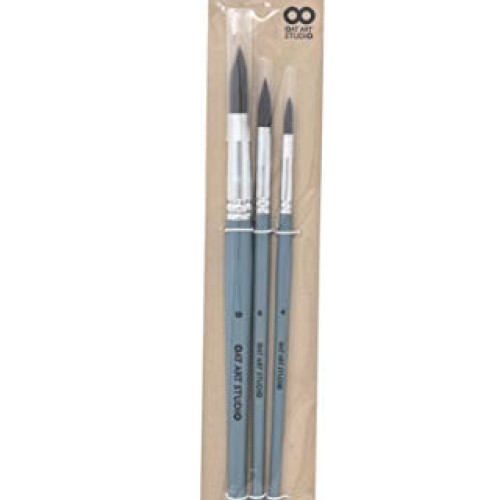 OAT ART STUDIO Watercolor Brush Set Premium Synthetic Blue Squirre...