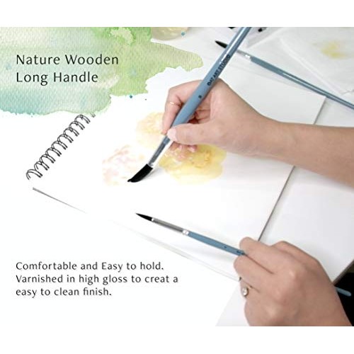 OAT ART STUDIO Watercolor Brush Set Premium Synthetic Blue Squirre...