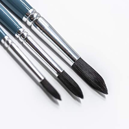 OAT ART STUDIO Watercolor Brush Set Premium Synthetic Blue Squirre...