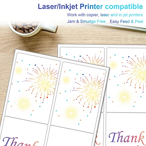 4 x 5 Labels 4 UP Shipping Address Label for Laser & Inkjet Prin...