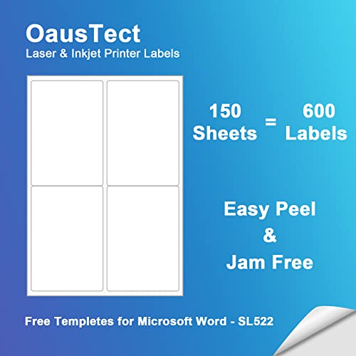 4 x 5 Labels 4 UP Shipping Address Label for Laser & Inkjet Prin...