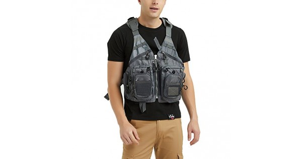FLY FISHING VEST Pack Adjustable Breathable with Pockets for Men Women OBCURSCO 