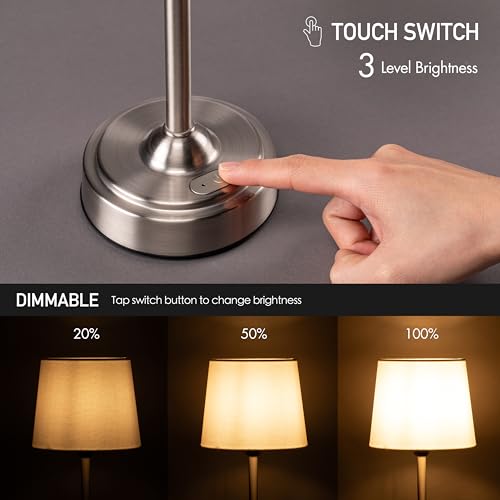 O’Bright Seraph - Cordless LED Table Lamp with Dimmer, Built-in Re...