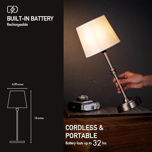 O’Bright Seraph - Cordless LED Table Lamp with Dimmer, Built-in Re...